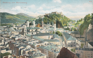 Salzburg vom Mönchsberg - Salzburg - alte historische Fotos Ansichten Bilder Aufnahmen Ansichtskarten 
