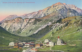 Stuben mit Flexenstrasse - Vorarlberg - alte historische Fotos Ansichten Bilder Aufnahmen Ansichtskarten 