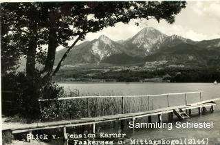 Blick vom Strandbad Karner - Villach - alte historische Fotos Ansichten Bilder Aufnahmen Ansichtskarten 