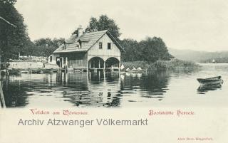 Velden,  Bootshütte Herzele - Villach Land - alte historische Fotos Ansichten Bilder Aufnahmen Ansichtskarten 