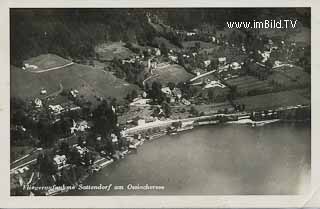 Luftbildaufnahme von Sattendorf - Treffen am Ossiacher See - alte historische Fotos Ansichten Bilder Aufnahmen Ansichtskarten 