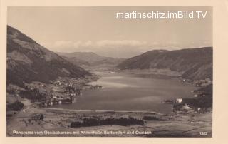 Panoramaansicht auf Annenheim und Sattendord - Treffen am Ossiacher See - alte historische Fotos Ansichten Bilder Aufnahmen Ansichtskarten 