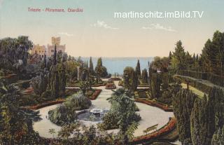 Trieste, Schloß Miramar Ciardini Park - Italien - alte historische Fotos Ansichten Bilder Aufnahmen Ansichtskarten 