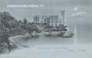 Triest, Schloss Miramar  -Mondscheinkarte - Italien - alte historische Fotos Ansichten Bilder Aufnahmen Ansichtskarten 