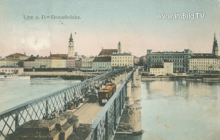 Linz - Donaubrücke - Oberösterreich - alte historische Fotos Ansichten Bilder Aufnahmen Ansichtskarten 