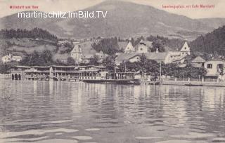 Millstatt ,Landungsplatz mit Cafe Marchetti - Kärnten - alte historische Fotos Ansichten Bilder Aufnahmen Ansichtskarten 