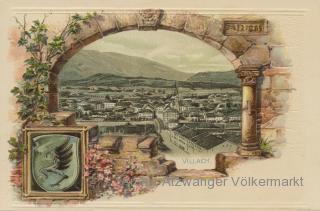 Villach mit Hauptplatz und Nikolaikirche - alte historische Fotos Ansichten Bilder Aufnahmen Ansichtskarten 