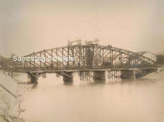 Bau der Draubrücke 1886 - alte historische Fotos Ansichten Bilder Aufnahmen Ansichtskarten 