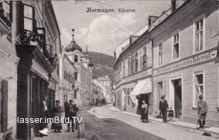 Hauptstrasse (Hauptplatz Richung Obermoeschach) - Hermagor - alte historische Fotos Ansichten Bilder Aufnahmen Ansichtskarten 