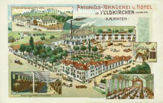 5 Bild Litho Karte Feldkirchen, Antonius Brauerei  - Kärnten - alte historische Fotos Ansichten Bilder Aufnahmen Ansichtskarten 