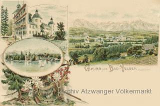 4 Bild Litho Karte Bad Velden am Wörthersee - Oesterreich - alte historische Fotos Ansichten Bilder Aufnahmen Ansichtskarten 