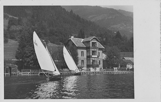 Segelregatta vor Annenheim - Pension Seefriede - Treffen am Ossiacher See - alte historische Fotos Ansichten Bilder Aufnahmen Ansichtskarten 
