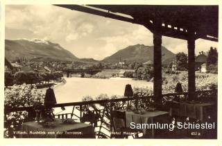 Terrassenblick vom Hotel Mosser - Villach - alte historische Fotos Ansichten Bilder Aufnahmen Ansichtskarten 