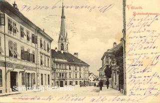 Hotels in Bahnhofstraße - Villach - alte historische Fotos Ansichten Bilder Aufnahmen Ansichtskarten 