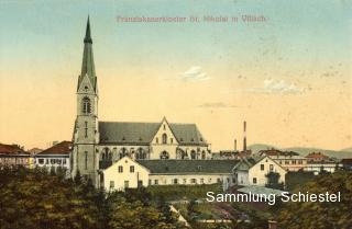Nikolaikirche und Kloster - Villach - alte historische Fotos Ansichten Bilder Aufnahmen Ansichtskarten 