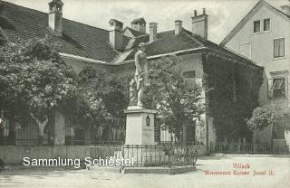 Das 1888 errichtete Denkmal - Villach - alte historische Fotos Ansichten Bilder Aufnahmen Ansichtskarten 
