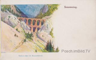 Semmeringbahn, Viadukt über die Krauselklause - Oesterreich - alte historische Fotos Ansichten Bilder Aufnahmen Ansichtskarten 