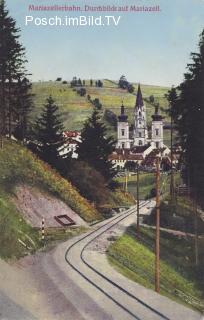 Mariazellerbahn mit Blick auf Mariazell - Steiermark - alte historische Fotos Ansichten Bilder Aufnahmen Ansichtskarten 