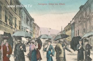 Hauptplatz bei Regen - Kärnten - alte historische Fotos Ansichten Bilder Aufnahmen Ansichtskarten 