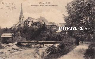 Weg zur Franz Josef Schiessstaette - Hermagor-Pressegger See - alte historische Fotos Ansichten Bilder Aufnahmen Ansichtskarten 