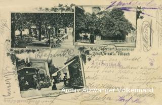 Villach, Restauration Stadt Triest von R. Taferner - alte historische Fotos Ansichten Bilder Aufnahmen Ansichtskarten 