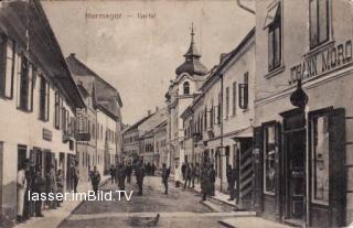 Hauptstrasse (Haus Moro Richtung Hauptplatz) - Hermagor - alte historische Fotos Ansichten Bilder Aufnahmen Ansichtskarten 