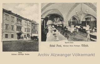 Villach, Hotel Post Besitzer Hans Paltinger - Hauptplatz - alte historische Fotos Ansichten Bilder Aufnahmen Ansichtskarten 