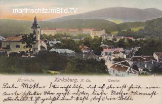 Wien Liesing, Kalksburg Pfarrkirche und Convict - Wien - alte historische Fotos Ansichten Bilder Aufnahmen Ansichtskarten 