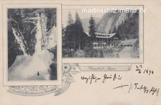 2 Bild Litho Karte - Kaprun mit Kesselfall - Zell am See - alte historische Fotos Ansichten Bilder Aufnahmen Ansichtskarten 