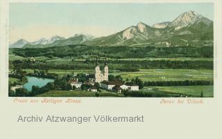 Perau bei Villach, Heiligenkreuz Kirche - Villach-St. Agathen und Perau - alte historische Fotos Ansichten Bilder Aufnahmen Ansichtskarten 
