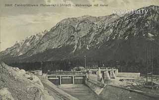 Gailkraftwerk - Wehranlage mit Kanal - Oberschütt - alte historische Fotos Ansichten Bilder Aufnahmen Ansichtskarten 