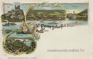 4 Bild Litho Karte - Emmersdorf an der Donau - Melk - alte historische Fotos Ansichten Bilder Aufnahmen Ansichtskarten 