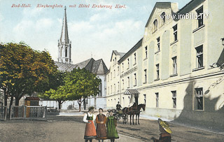 Bad Hall - Kirchenplatz - Steyr-Land - alte historische Fotos Ansichten Bilder Aufnahmen Ansichtskarten 