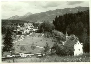 Der Kurpark und die Kapelle von 1897 - Villach-Warmbad-Judendorf - alte historische Fotos Ansichten Bilder Aufnahmen Ansichtskarten 