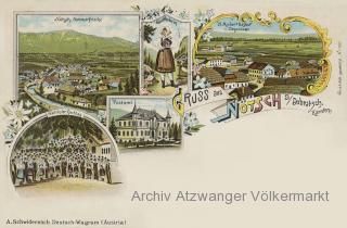 6 Bild Litho Karte Nötsch am Dobratsch - Kärnten - alte historische Fotos Ansichten Bilder Aufnahmen Ansichtskarten 