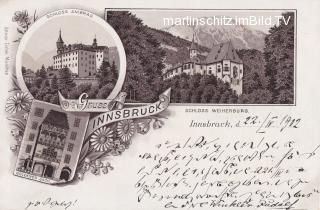 3 Bild Litho Karte - Innsbruck - Tirol - alte historische Fotos Ansichten Bilder Aufnahmen Ansichtskarten 