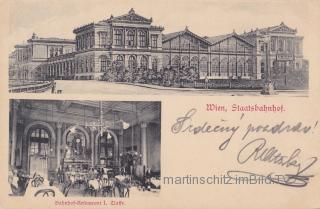 2 Bild Karte, Wien Staatsbahnhof - Wien - alte historische Fotos Ansichten Bilder Aufnahmen Ansichtskarten 