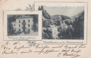 2 Bild Litho Karte - Badgastein - Salzburg - alte historische Fotos Ansichten Bilder Aufnahmen Ansichtskarten 