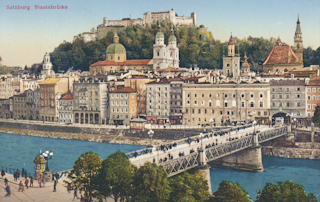 Salzburg Staatsbrücke - Salzburg - alte historische Fotos Ansichten Bilder Aufnahmen Ansichtskarten 