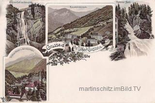 4 Bild Litho Karte - Wildbad-Gastein - Bad Gastein - alte historische Fotos Ansichten Bilder Aufnahmen Ansichtskarten 