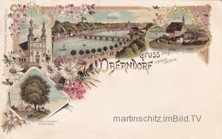 4 Bild Litho Karte - Oberndorf bei Salzburg - Salzburg - alte historische Fotos Ansichten Bilder Aufnahmen Ansichtskarten 