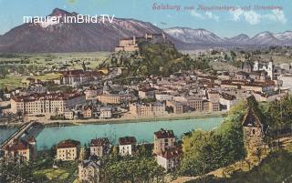 Salzburg vom Kapuzinerberg und Untersberg - Salzburg - alte historische Fotos Ansichten Bilder Aufnahmen Ansichtskarten 