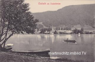 Ossiach, Blick von Bodensdorf über den Ossichersee - Ossiach - alte historische Fotos Ansichten Bilder Aufnahmen Ansichtskarten 