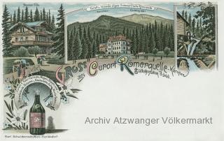 4 Bild Litho Karte - Roemerquelle - Gutenstein / Ravne na Koroškem - alte historische Fotos Ansichten Bilder Aufnahmen Ansichtskarten 