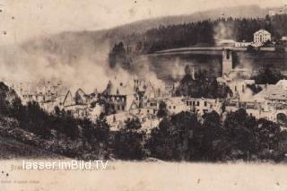 Brand in der Hauptstrasse - Hermagor-Pressegger See - alte historische Fotos Ansichten Bilder Aufnahmen Ansichtskarten 