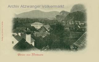 Müllnern mit Blick zu den Bahnbrücken - Villach Land - alte historische Fotos Ansichten Bilder Aufnahmen Ansichtskarten 