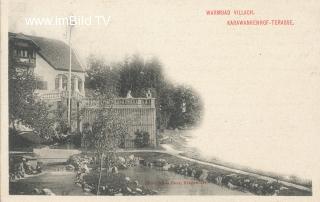 Villach Warmbad Karawankenhof mit Terasse - Kärnten - alte historische Fotos Ansichten Bilder Aufnahmen Ansichtskarten 