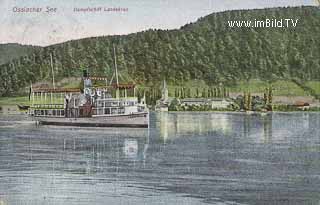 Ossiach mit Dampfer Landskron - Ossiach - alte historische Fotos Ansichten Bilder Aufnahmen Ansichtskarten 