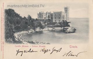 Trieste, Schloß Miramar  ( Prägekarte ) - Italien - alte historische Fotos Ansichten Bilder Aufnahmen Ansichtskarten 