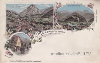 3 Bild Litho Karte - Malborgeth - Italien - alte historische Fotos Ansichten Bilder Aufnahmen Ansichtskarten 